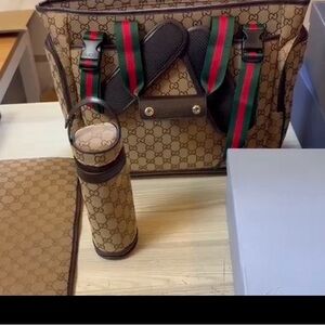 Gucci Monogram Baby Bag in Brown and Tan